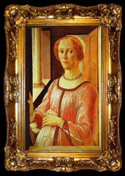 framed  Sandro Botticelli Portrait of a Lady, ta009-2